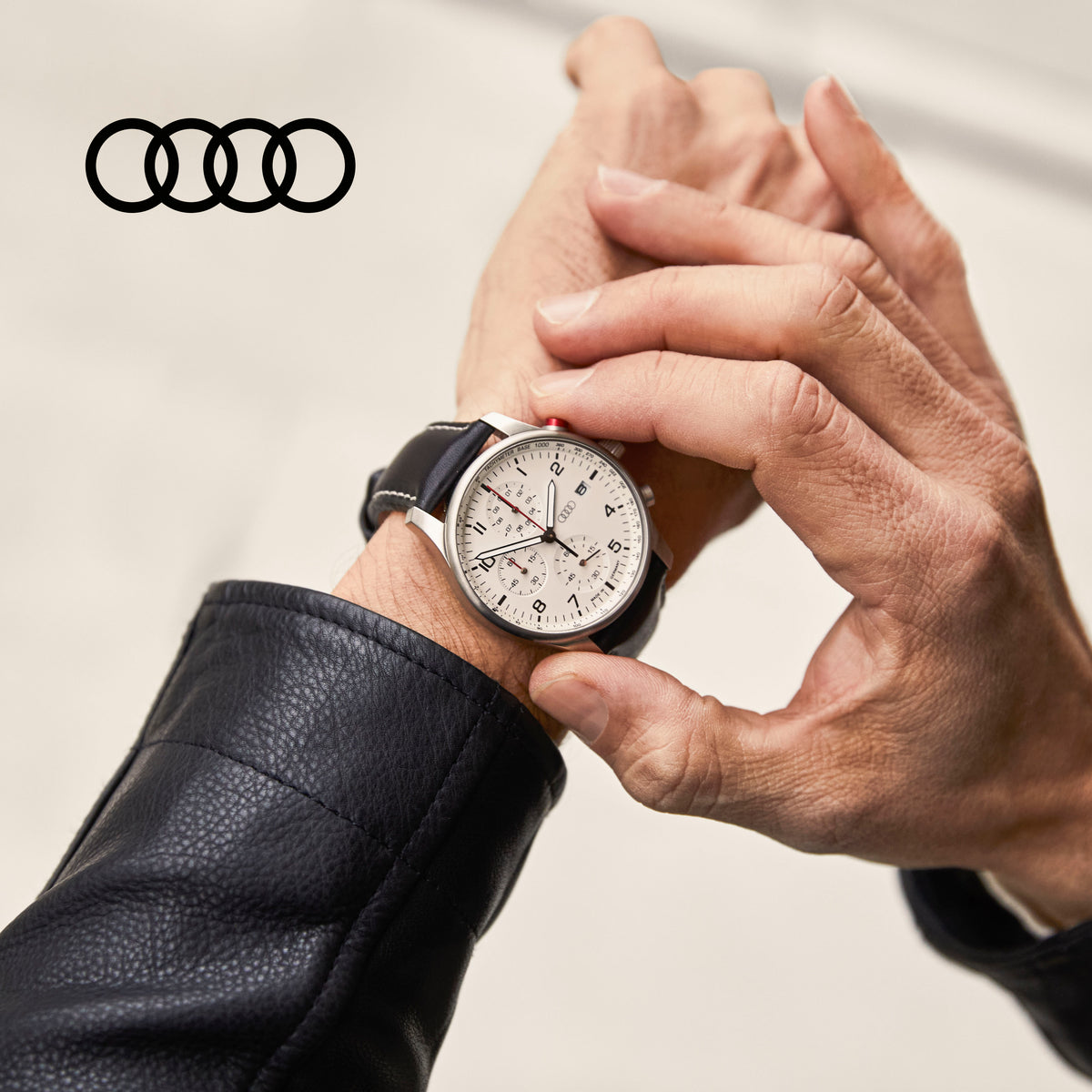 Audi Chronograph, Mens, silver/white (3102200100) — Audi Flagship Store